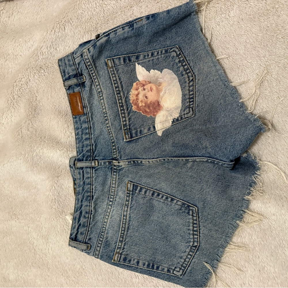 Angel Patch Denim Shorts
